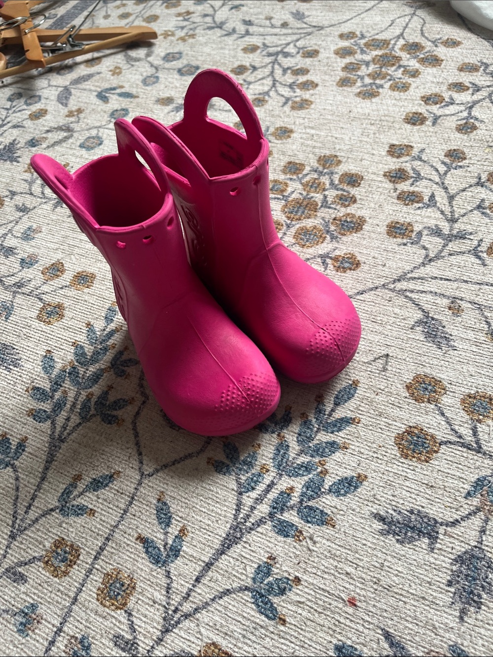 CROCS Kids Hot Pink Easy-Pull Rain Boots